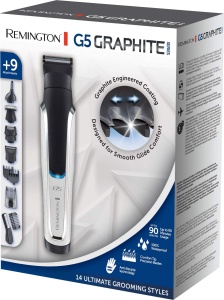 Remington Multi Hair Clipper & Beard Trimmer Men [Lithium G5] (incl. 9 capete/piepteni cu clips), masini de tuns parul, aparate de tuns barba, aparate de tuns corpul, aparate de tuns parul pentru urechi si nas, PG5000 - Img 2
