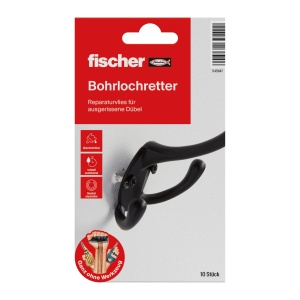 Reparator pentru gauri fischer, 10 bucati, alb, pentru toate tipurile de materiale