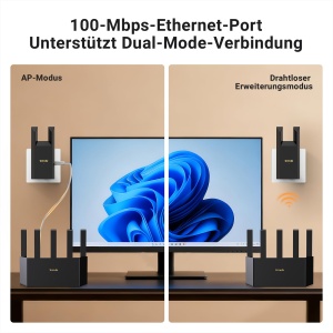 Repetitor WLAN Tenda R10 N300, 300 Mbps, Ethernet, Acoperire 120 m - Img 5