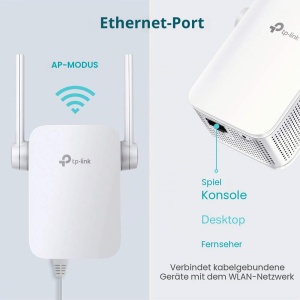 Repetitor WLAN TP-Link TL-WA855RE, 300 Mbits, 2 antene externe, alb - Img 5