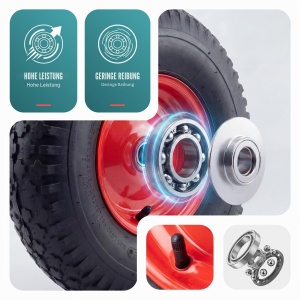Roata pentru carucior VOUNOT 4.804.00-8, cu camera de aer, 210 kg - Img 4