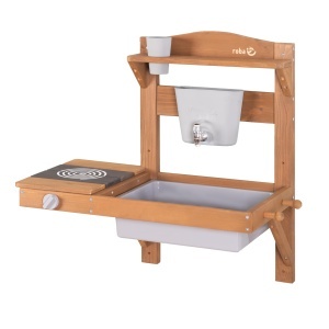 Roba Bucatarie de Joaca si Noroi pentru Exterior din Lemn FSC cu Rezervor de Apa si Accesorii Teak