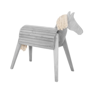 Roba din lemn Holzpferd pentru gradina, 123x63x153 cm, gri, din lemn masiv - Img 2