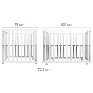 Roba Laufgitter Adam si Eule 75 x 100 cm - Laufstall cu protectie si roti, alb - Img 8