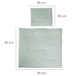 Roba Lil Planet Set Lenjerie Pat Bebe 80x80 cm Bio Bumbac GOTS Frosty Green - Img 5