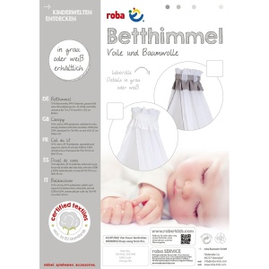 Roba pentru patut bebelusi, Babybett Himmel, alb, 16 bumbac, 84 PES, 160 x 250 cm - Img 3