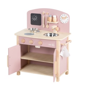 Roba Spielkuche - Bucatarie de jucarie alba cu 2 arzatoare, chiuveta si accesorii - Img 2