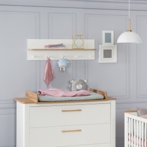 Roba Wandgardarobe Ava, 90 cm, cu 5 suporti, culoare alba si decor Artisan Eiche - Img 2