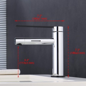 Robinet baie GRIFEMA DOVER-G11001B cu LED, design unitar, crom, functie economisire apa - Img 3