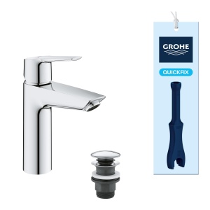 Robinet baie GROHE Start, crom, 19 cm, cu instalare usoara si economisire apa