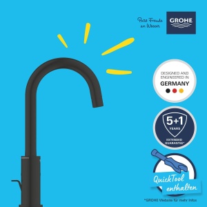 Robinet baie GROHE Start, negru, inaltime 31cm, instalare usoara - Img 2