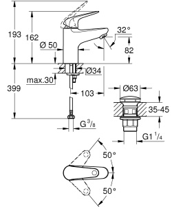 Robinet baie GROHE Swift, crom, 16cm, cu sistem de economisire a apei - Img 8