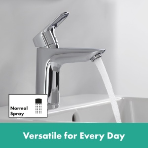 Robinet baie hansgrohe Logis 71107000, crom, EcoSmart, inaltime 93 mm - Img 3