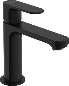 Robinet baie hansgrohe Rebris S, mat negru, 109 mm, economisire apa