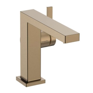 Robinet baie hansgrohe Tecturis E 110, bronz periat, economisire apa, design modern