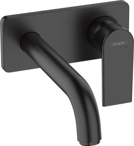 Robinet baie hansgrohe Vernis Shape, montare pe perete, mat schwarz, economisire apa