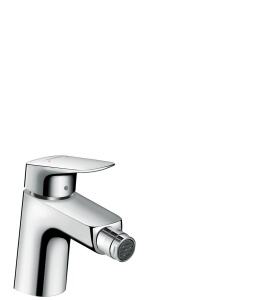 Robinet bidet hansgrohe Logis 70mm, crom, cu sistem de scurgere
