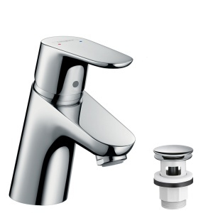 Robinet de baie hansgrohe Focus, crom, inaltime 70mm, tehnologie EcoSmart