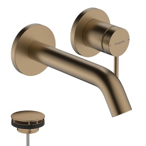 Robinet de baie hansgrohe Tecturis S, montare pe perete, bronz periat, 16,5 cm
