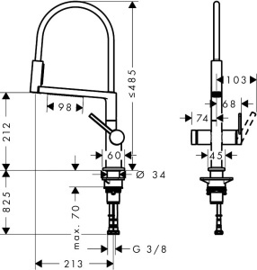 Robinet de bucatarie hansgrohe Talis Select M54, 3 straluciri, crom, inaltime 210 mm - Img 6