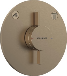 Robinet de dus hansgrohe DuoTurn S, 2 functii, bronz periat