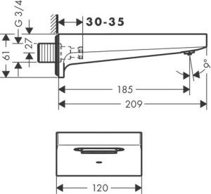 Robinet pentru cada hansgrohe Metropol, crom, debit 28 lmin - Img 3
