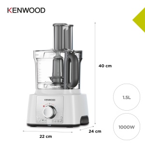 Robot de bucatarie Kenwood FDP65450WH 1000 W alb bol 3L blender 15L - Img 6