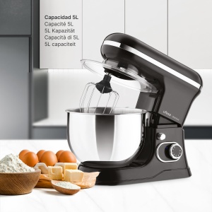 Robot de bucatarie profesional Ufesa Genius 5 in 1, 1200W, 5L, robot de bucatarie multifunctional, bol din otel inoxidabil, 6 viteze + turbo, 3 accesorii incluse, fara BPA - Img 2