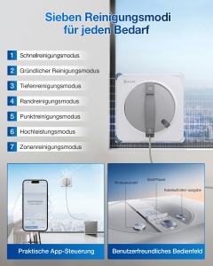 Robot de curatat geamuri ECOVACS WINBOT W2S, curatare eficienta, 3 duze, multifunctional - Img 9