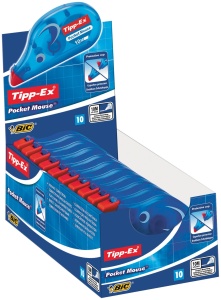 Rola corectoare Tipp-Ex Pocket Mouse, 10m x 4,2mm, 10 bucati, cu capac