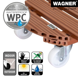 Rola pentru plante WAGNER WPC 38,5 cm, terracotta, 150 kg - Img 4