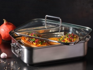 Rosle Expertiso Brater 38x28 cm Capac din Sticla Inductie Inox - Img 2