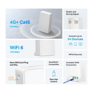 Router 4G LTE Mercusys MB260, Wi-Fi 6 Dualband AX1500, 300 Mbits - Img 3
