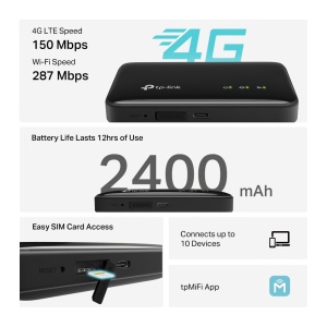 Router mobil TP-Link M7005, 4G LTE, Wi-Fi 6, 150 Mbits download - Img 4