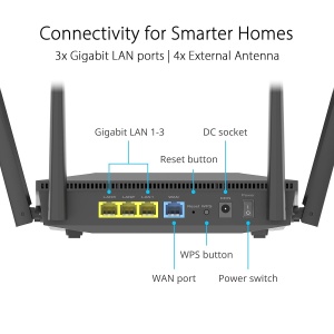 Router WiFi ASUS RT-AX52 AX1800, WiFi 6, 1800 Mbits, VPN integrat - Img 6