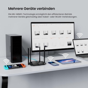 Router WLAN Tenda AC8 Dualband 1200Mbits, 4x6dBi Antene, Negru - Img 4