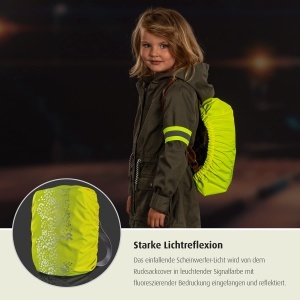 Rucsac cu husa de ploaie Reer MyBuddyGuard M, galben fluorescent, impermeabil - Img 3