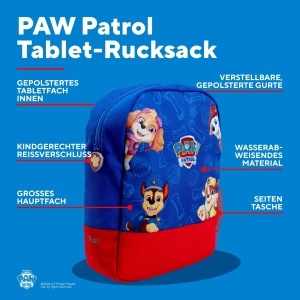 Rucsac pentru copii PAW Patrol Vymo, Chase, Marshall, Skye, Rubble, cu compartiment pentru tableta - Img 2