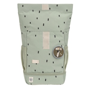 Rucsac pentru gradinita LASSIG Rucsac pentru copii Rolltop cu curea de piept hidrofug, 11 litri/Mini Rucsac Rolltop Happy Prints Olive - Img 9
