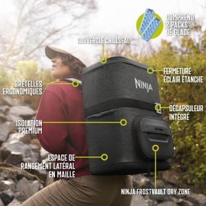 Rucsac racitor Ninja FrostVault Go 23L pentru 36 doze, gri - Img 6