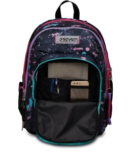 Rucsac scolar Seven Advanced Detach - Fluo String Girl - Violet - Compartiment dublu - Buzunar pentru sticla de apa, 2 rucsacuri in 1 cu compartiment frontal detasabil, ALTELE, 31 x 43 x 22 cm, Scoala - Img 6