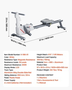 Ruder cu magnet VEVOR H-188-01, 158 kg capacitate, 16 trepte de rezistenta - Img 7