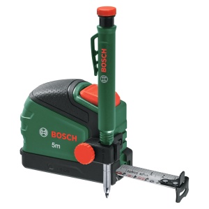 Ruleta de masura Bosch 5m cu cleste creion si marker adanc, Auto-Lock