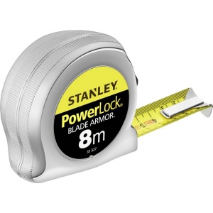 Ruleta Stanley Micro Powerlock 8 m, cu Haken Mobil, Verchromat
