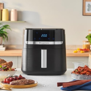 Russell Hobbs Hot Air Fryer XXL 8.3L Rapid AirFryer [carcasa compacta, 9 programe] SatisFry (poate fi spalat in masina de spalat vase, max 200degC, friteuza fara ulei, ecran tactil, gratar, coacere, prajire etc.) 27632-56 - Img 5