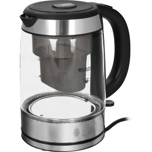 Russell Hobbs Kettle Glass [BRITA Water Filter MAXTRA+ Insert] Claritate (1l+0,5l Filtru Insert, 2200W, Iluminare LED, incl. Cartus filtrant, filtru de calcar, indicator de schimbare a cartusului) Ceainic 20760-57 - Img 1