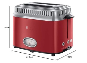 Russell Hobbs Retro Toaster 21680-56 Rosu 1300W Functie Lift and Look - Img 13