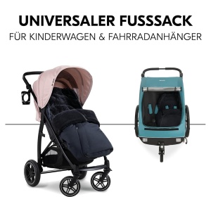 Sac de dormit universal hauck pentru carucioare si biciclete, negru, cu fleece si 2 cai de deschidere - Img 2