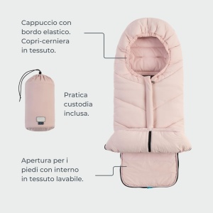 Sac de dormit universal pentru carucior Nuvita 9925 Junior One, protectie -18C, roz - Img 5