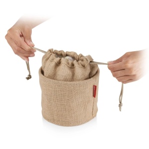 Sac pentru legume Tescoma 4FOOD 2,5 l, din jute, cu snur - Img 2